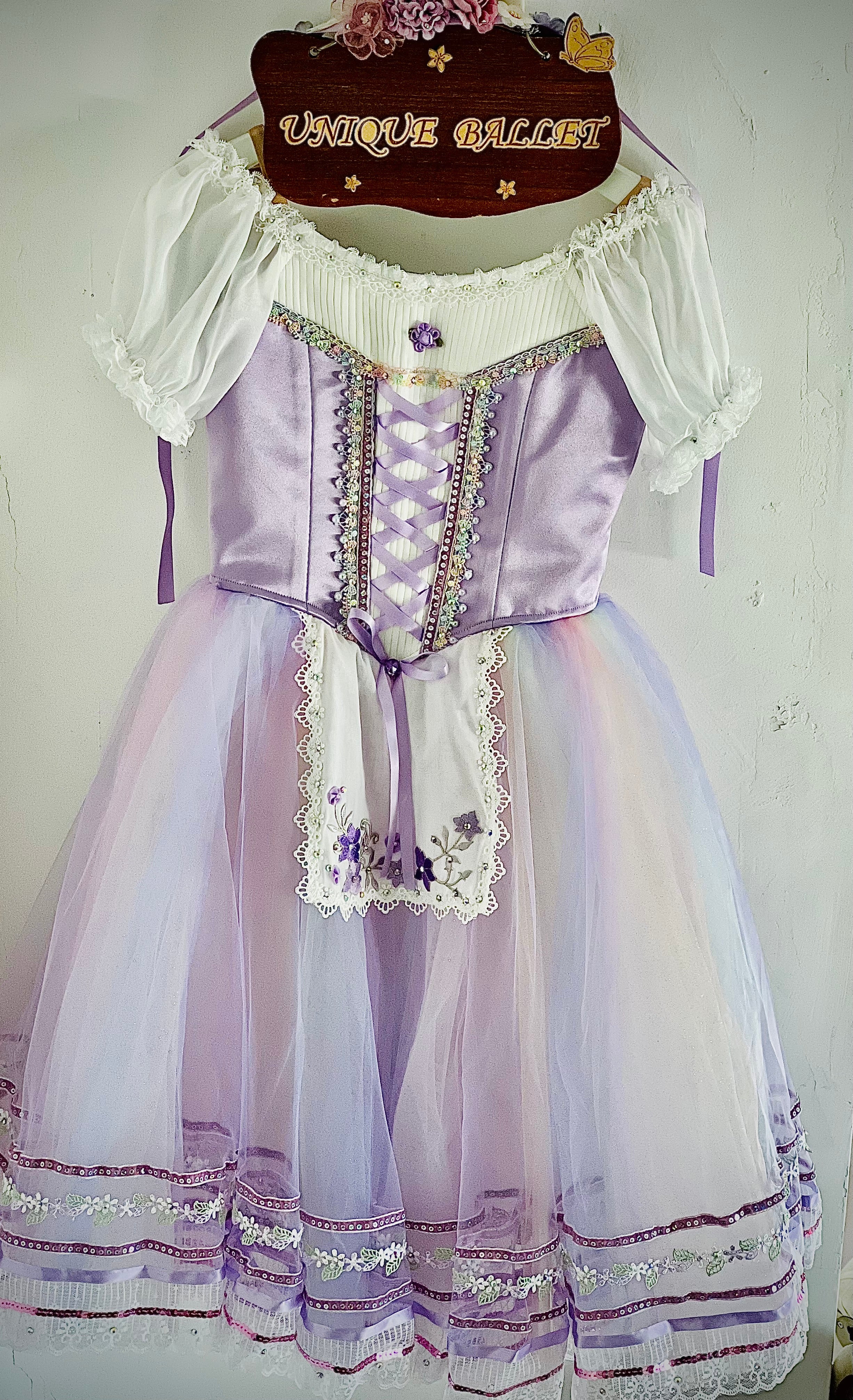 Professional Lilac Purple La  Fille Ma Gardée Giselle Peasant Ballet Long Romantic Tutu Dress YAGP TuTu Costume -RDFLLCGSL
