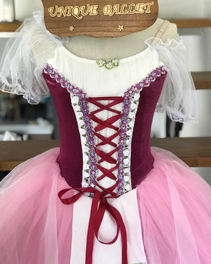 Giselle Romantic Ballet TuTu Costume Plum Purple Red La Fille Mal Gardée Long Ballet Dress- RYLOGZGSLPLUM
