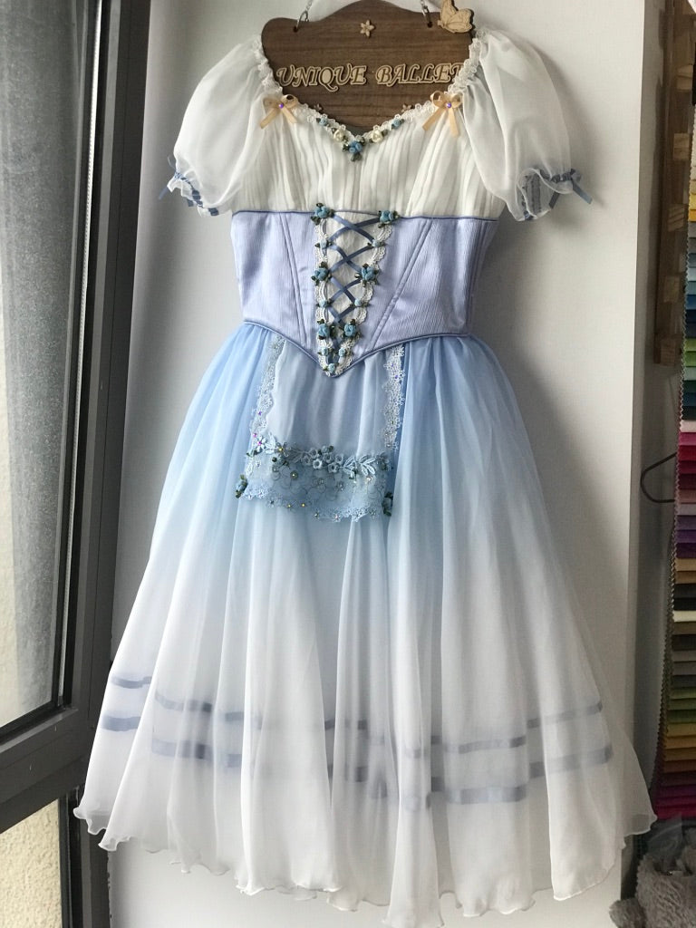 High-end Professional 2 Pieces Blue Gradient Giselle Peasant Ballet Lo – UniqueBallet High-end Professional 2 Pieces Blue Gradient Giselle Peasant Ballet Lo – UniqueBallet