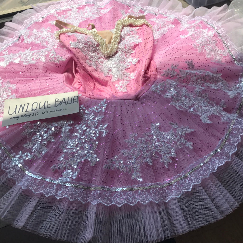 Pink Sleeping Beauty Pearls Classic Ballet TuTu Costume (Unprofessional)-5CPNKPEARL