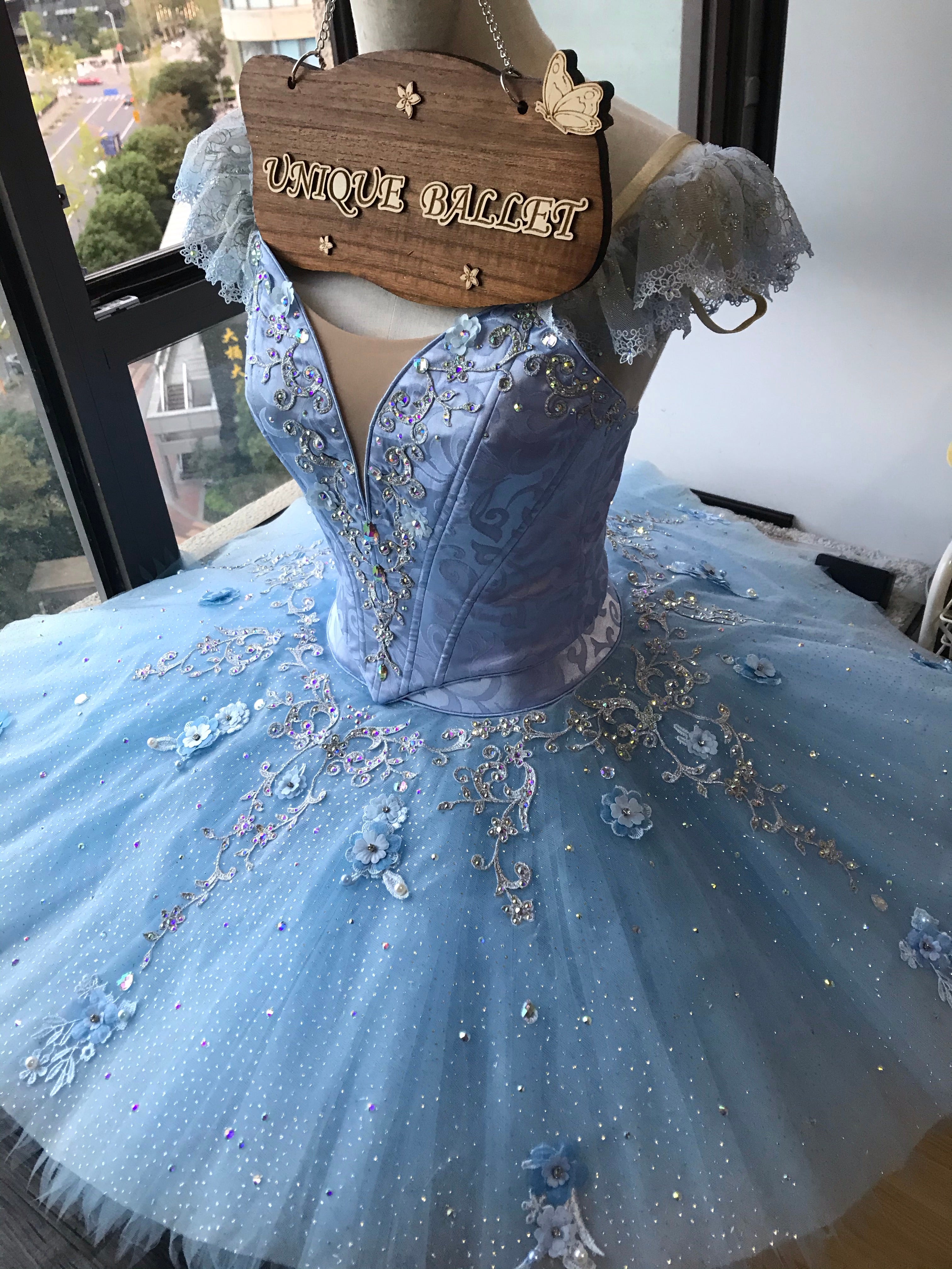 Classical Ballet Tutu Dresses For Ballet High-end French Style Professional Blue Classical Ballet TuTu Classical Ballet Tutu Dresses For Ballet High-end French Style Professional Blue Classical Ballet TuTu