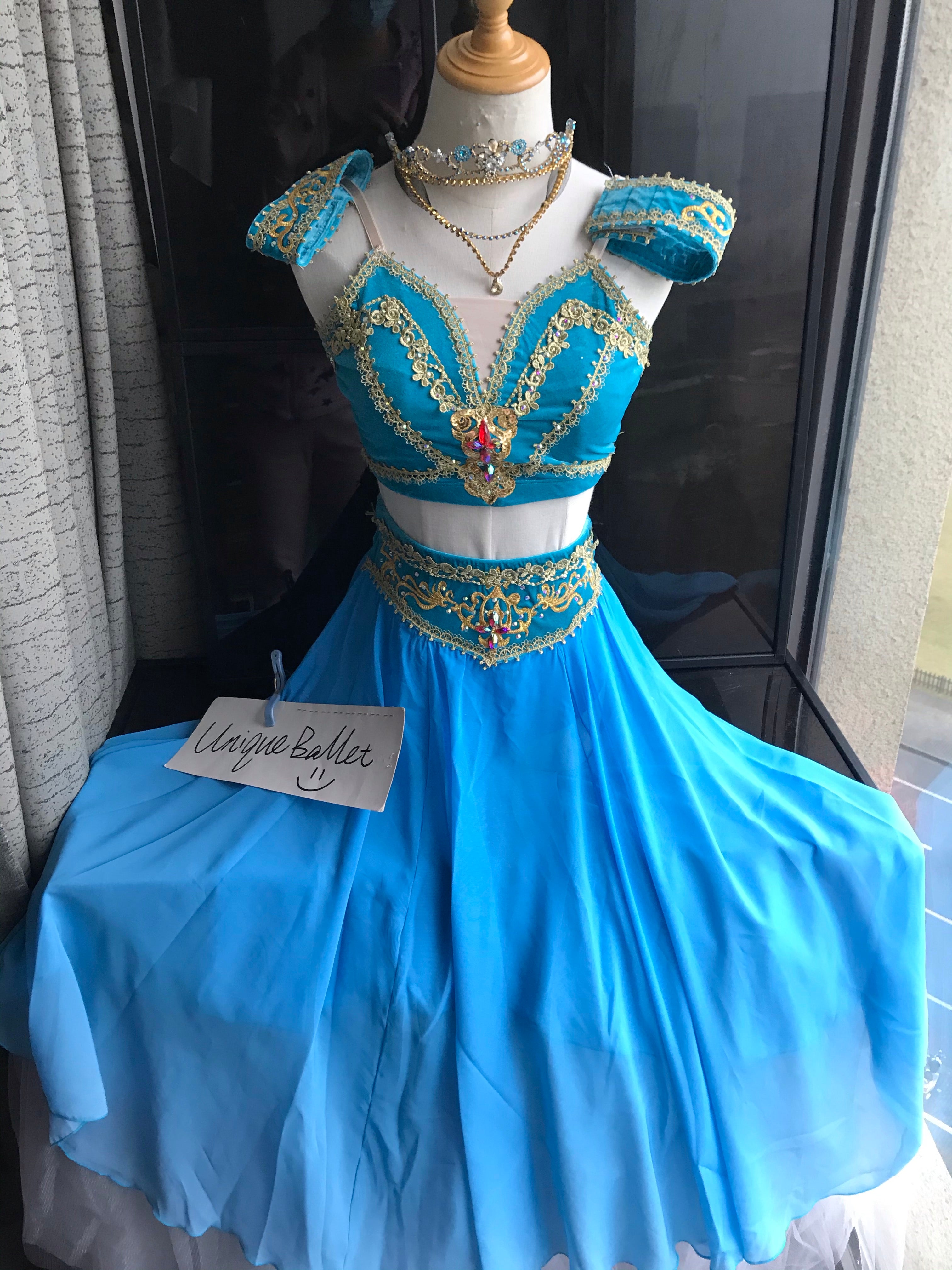 Blue 2 Pieces Pullover Greek Le Corsaire Long Dress Lyrical Ballet Per – UniqueBallet