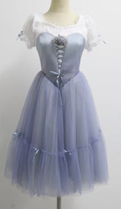 Professional Giselle Gray Blue Peasant Ballet Long Romantic Tutu Dress YAGP TuTu Costume