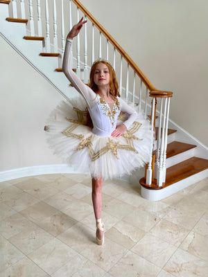 long sleeve ballet tutu dress Professional Raymonda Ballet Costume Pull-On Style Ivory Long Sleeves UniqueBallet