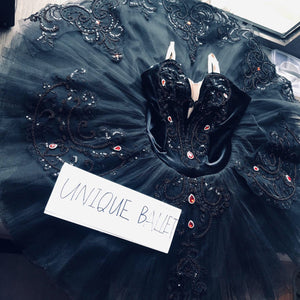 Swan Lake Odile Classic Ballet Costume Black Swan Ballet Tutu Dress St – UniqueBallet