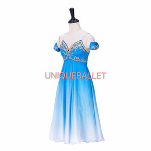 Blue Le Corsaire Long Dress Lyrical YAGP Ballet Costume -QWLBLULEC