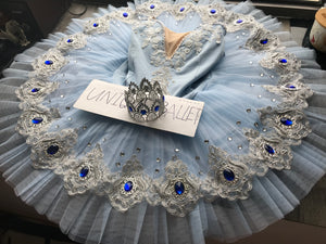 Blue Bird Classic Ballet TuTu Costume Crown Set Light Skye Blue Ballet Costume Royal Stone (Unprofessional)